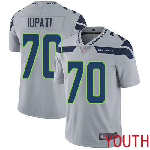 Seattle Seahawks Limited Grey Youth Mike Iupati Alternate Jersey NFL Football 70 Vapor Untouchable